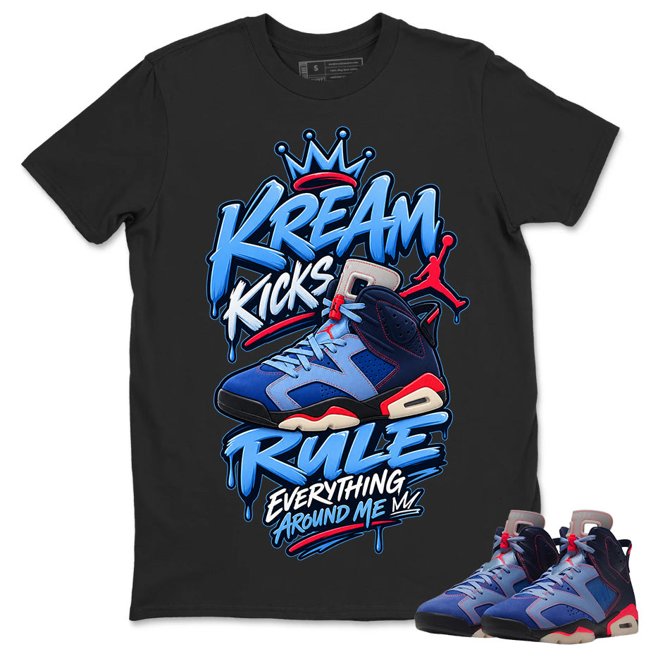 Kream Kicks Shirt To Match Air Jordan 6 x Awake NY Midnight Navy Unisex Cotton Graphic Tee