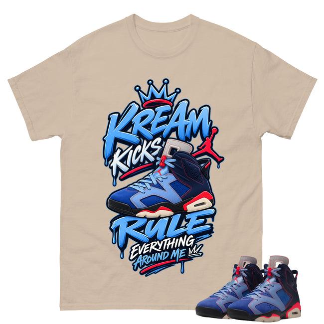 Kream Kicks Shirt To Match Air Jordan 6 x Awake NY Midnight Navy Unisex Cotton Graphic Tee Main Image
