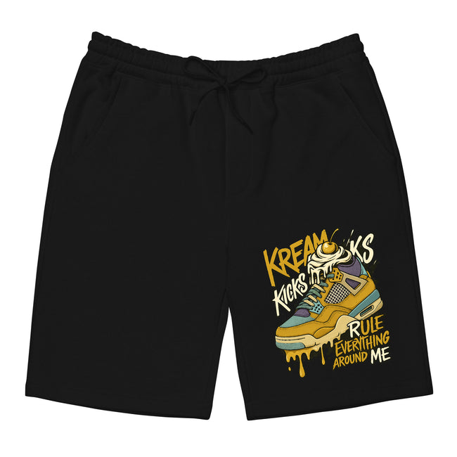 Kream Kicks Mens Fleece Shorts, Union LA x Air Jordan 4 Retro 'Desert Moss Men Shorts Hover Image