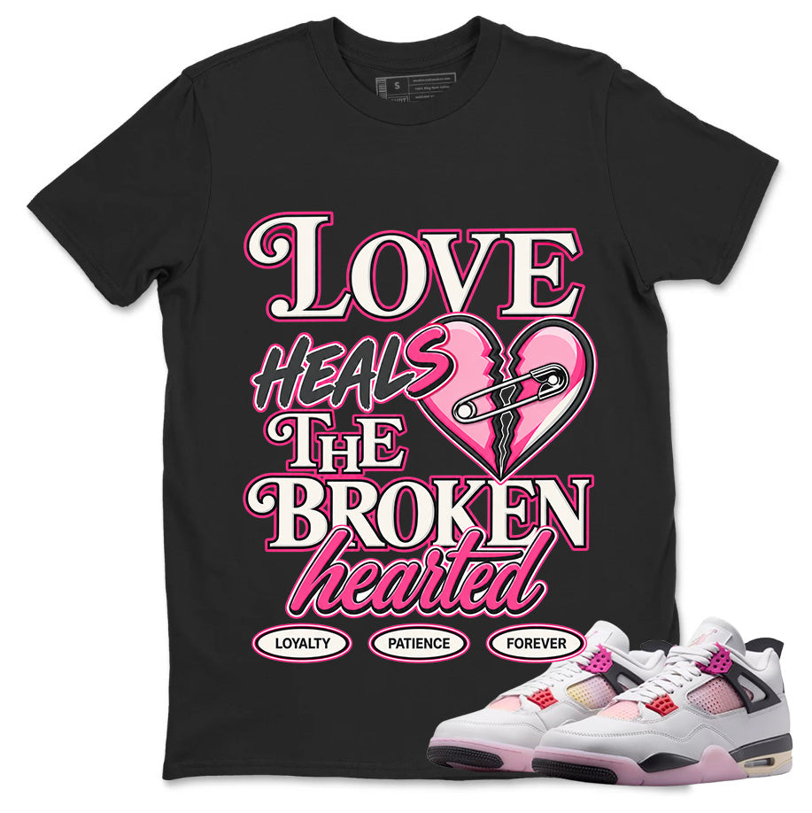 Love Heals Broken Heart Shirt To Match Air Jordan 4 Comic Unisex Cotton Graphic Tee