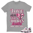 Love Heals Broken Heart Shirt To Match Air Jordan 4 Comic Unisex Cotton Graphic Tee