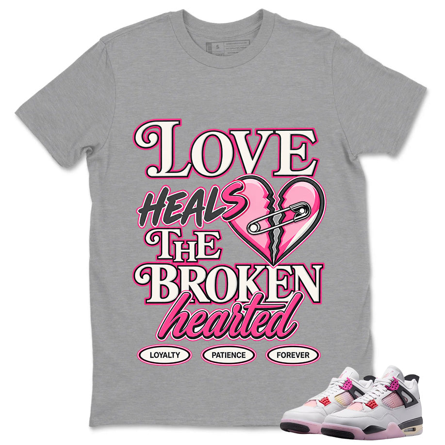 Love Heals Broken Heart Shirt To Match Air Jordan 4 Comic Unisex Cotton Graphic Tee