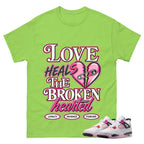 Love Heals Broken Heart Shirt To Match Air Jordan 4 Comic Unisex Cotton Graphic Tee