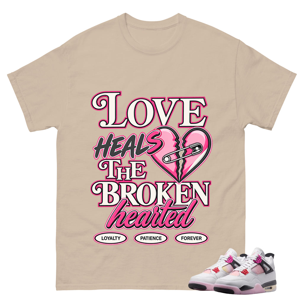 Love Heals Broken Heart Shirt To Match Air Jordan 4 Comic Unisex Cotton Graphic Tee