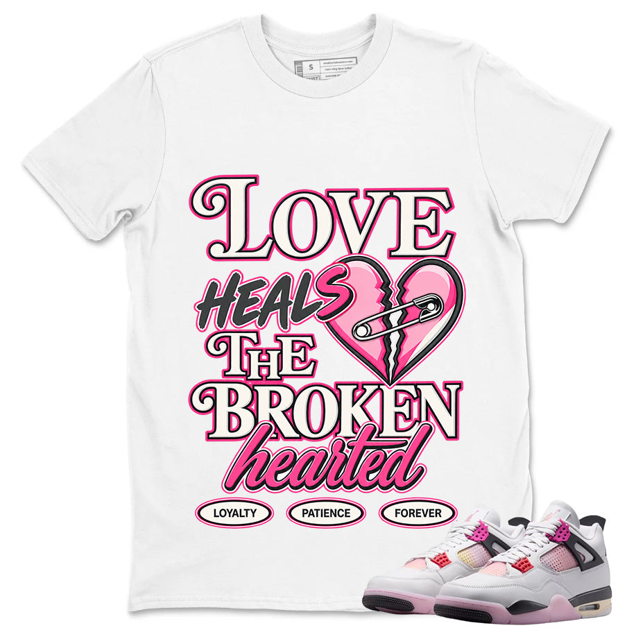 Love Heals Broken Heart Shirt To Match Air Jordan 4 Comic Unisex Cotton Graphic Tee