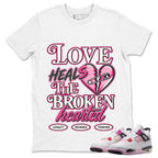 Love Heals Broken Heart Shirt To Match Air Jordan 4 Comic Unisex Cotton Graphic Tee