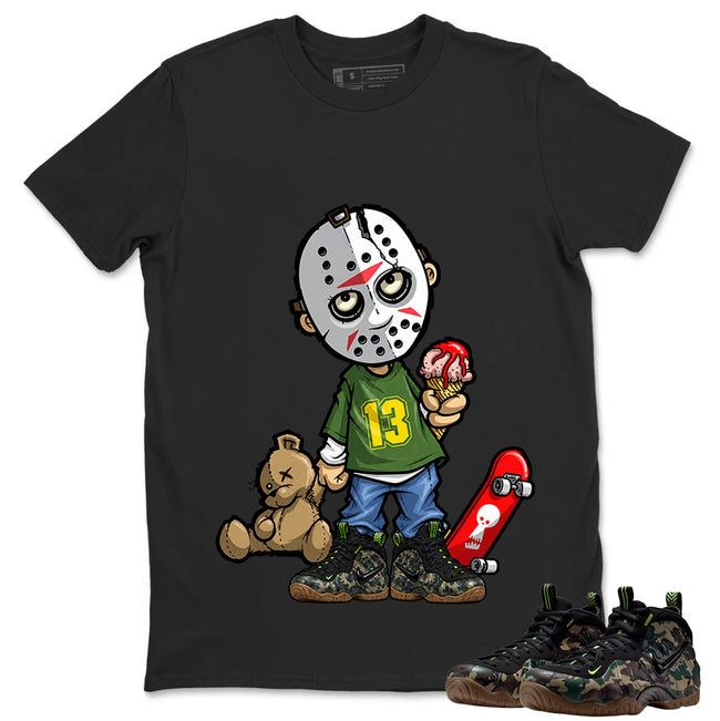 Lucky Friday 13 Shirt To Match Air Foamposite Pro Black Camo Unisex Cotton Graphic Tee Hover Image