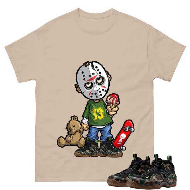 Lucky Friday 13 Shirt To Match Air Foamposite Pro Black Camo Unisex Cotton Graphic Tee Main Image