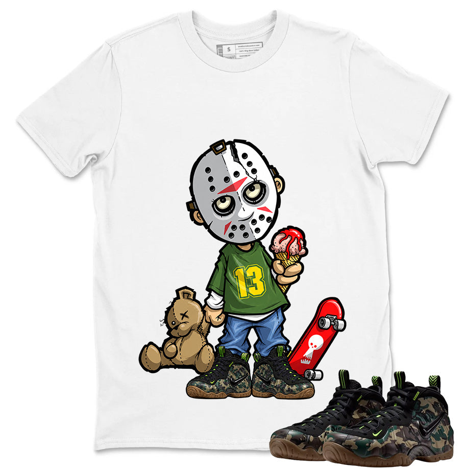 Lucky Friday 13 Shirt To Match Air Foamposite Pro Black Camo Unisex Cotton Graphic Tee