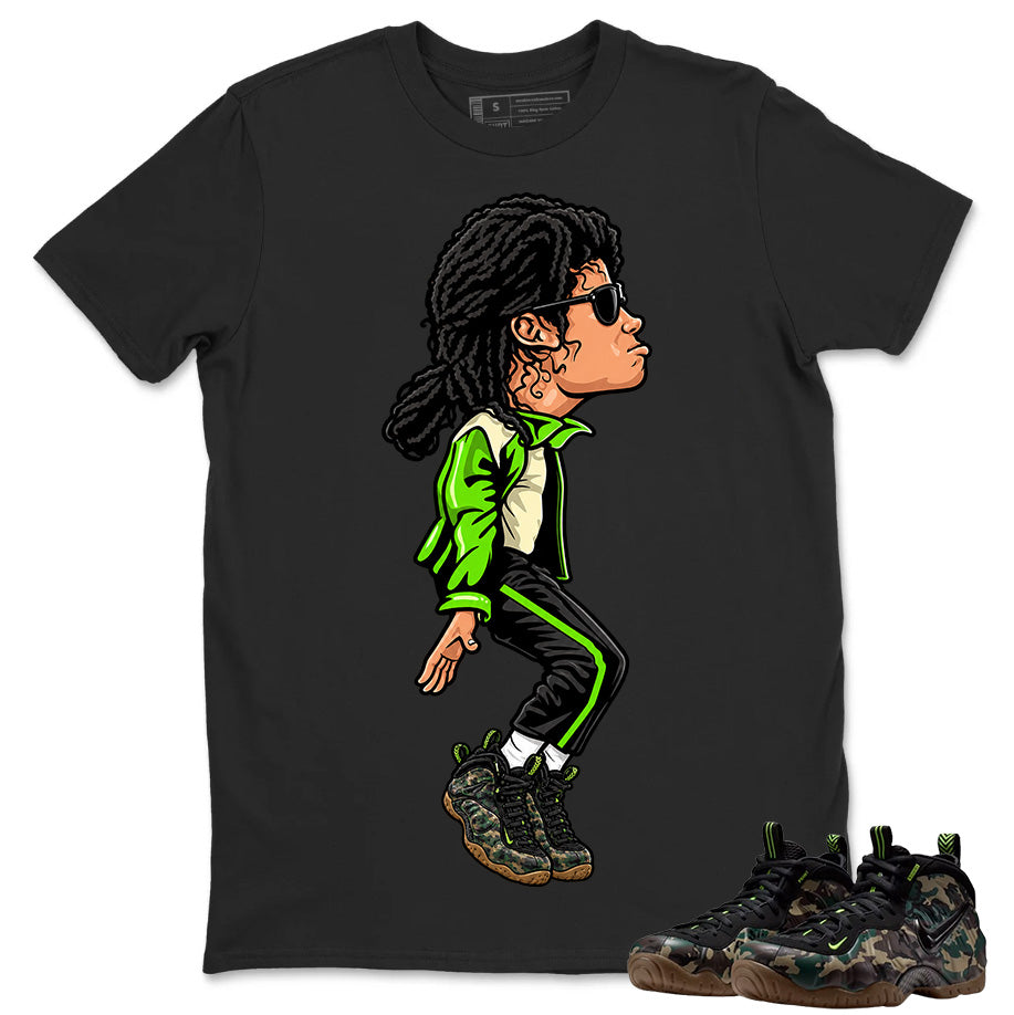 M.Jackson Tiptoe Shirt To Match Air Foamposite Pro Black Camo Unisex Cotton Graphic Tee