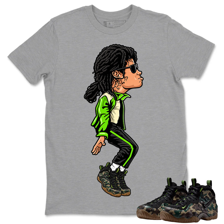 M.Jackson Tiptoe Shirt To Match Air Foamposite Pro Black Camo Unisex Cotton Graphic Tee