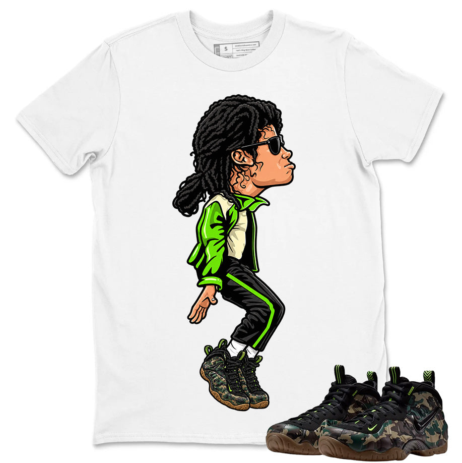 M.Jackson Tiptoe Shirt To Match Air Foamposite Pro Black Camo Unisex Cotton Graphic Tee