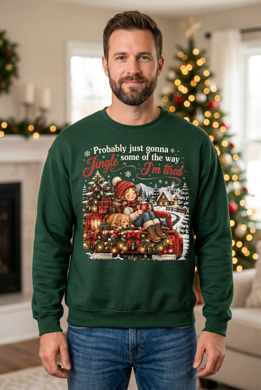 Male Christmas sweatshirt mockup
