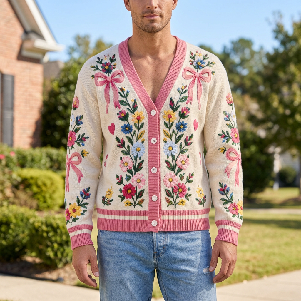 Male model cardigan mockup