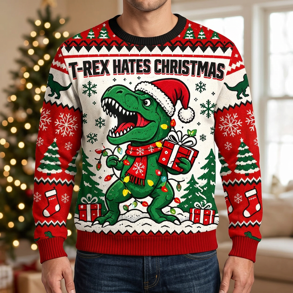 Male model Christmas sweatshirt mockup