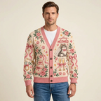 Male model wearing the cardigan