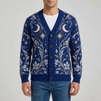 Male model wearing the celestial cardigan