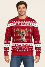 Male model wearing the Dear Santa sweater