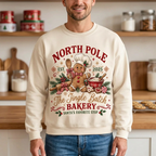 Male model wearing The Jingle Batch Bakery sweatshirt