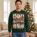 Male model wearing the Nutcracker sweatshirt