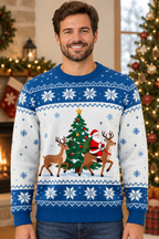 Male model wearing the sweater