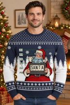 Male model wearing the sweater