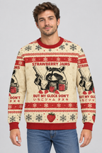 Male model wearing the sweater
