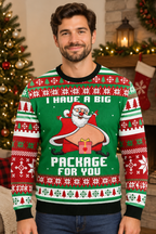 Male model wearing the sweater
