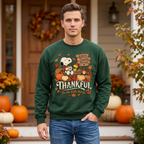Male model wearing the Thankful sweatshirt