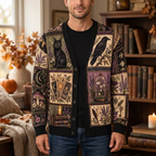 Male model wearing the witchy celestial cardigan