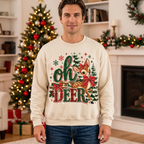Male Oh Deer Christmas sweatshirt mockup