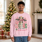 Male pink Jesus Christmas sweatshirt mockup