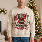 Male plaid and leopard Christmas tree sweatshirt mockup