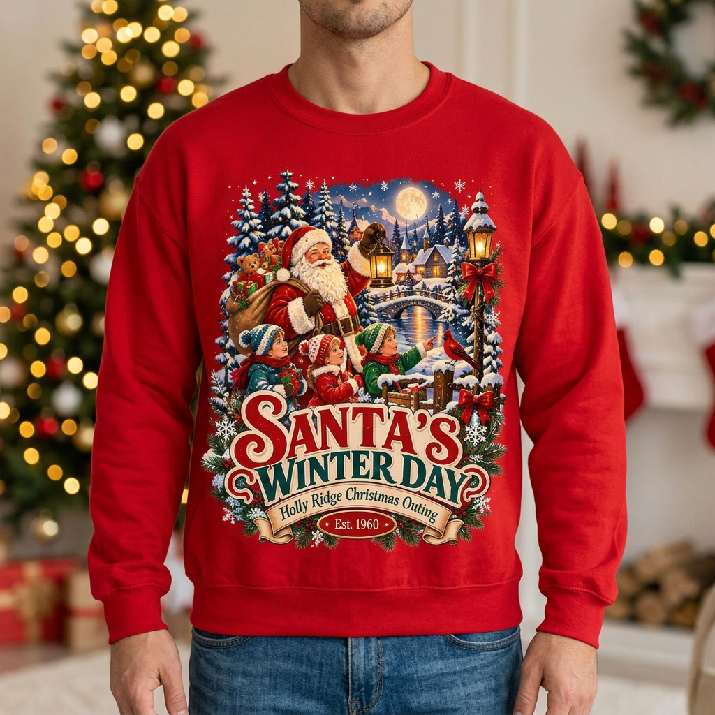 Male Santa’s Winter Day sweatshirt mockup