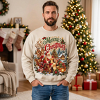 Male Santa sleigh Christmas sweatshirt mockup