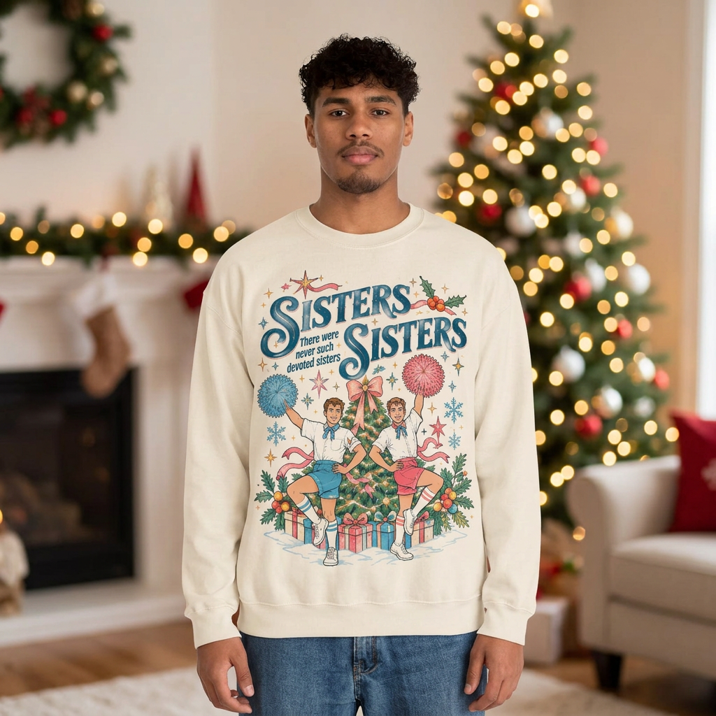 Male Sisters holiday sweatshirt mockup