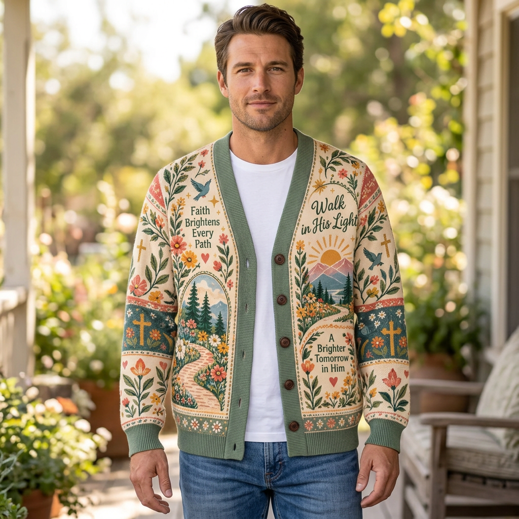 Male US-market cardigan mockup