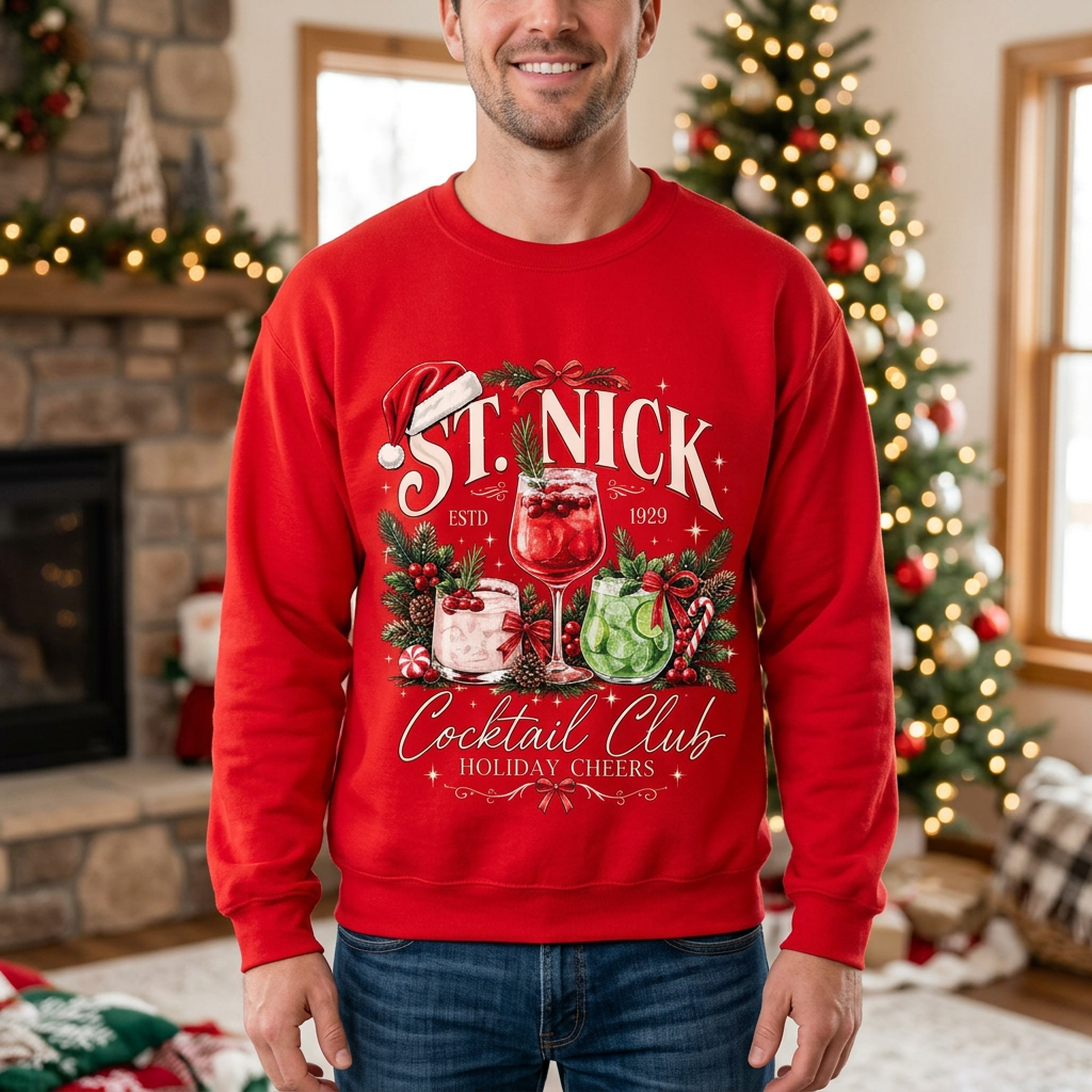 Male US-market St. Nick sweatshirt mockup