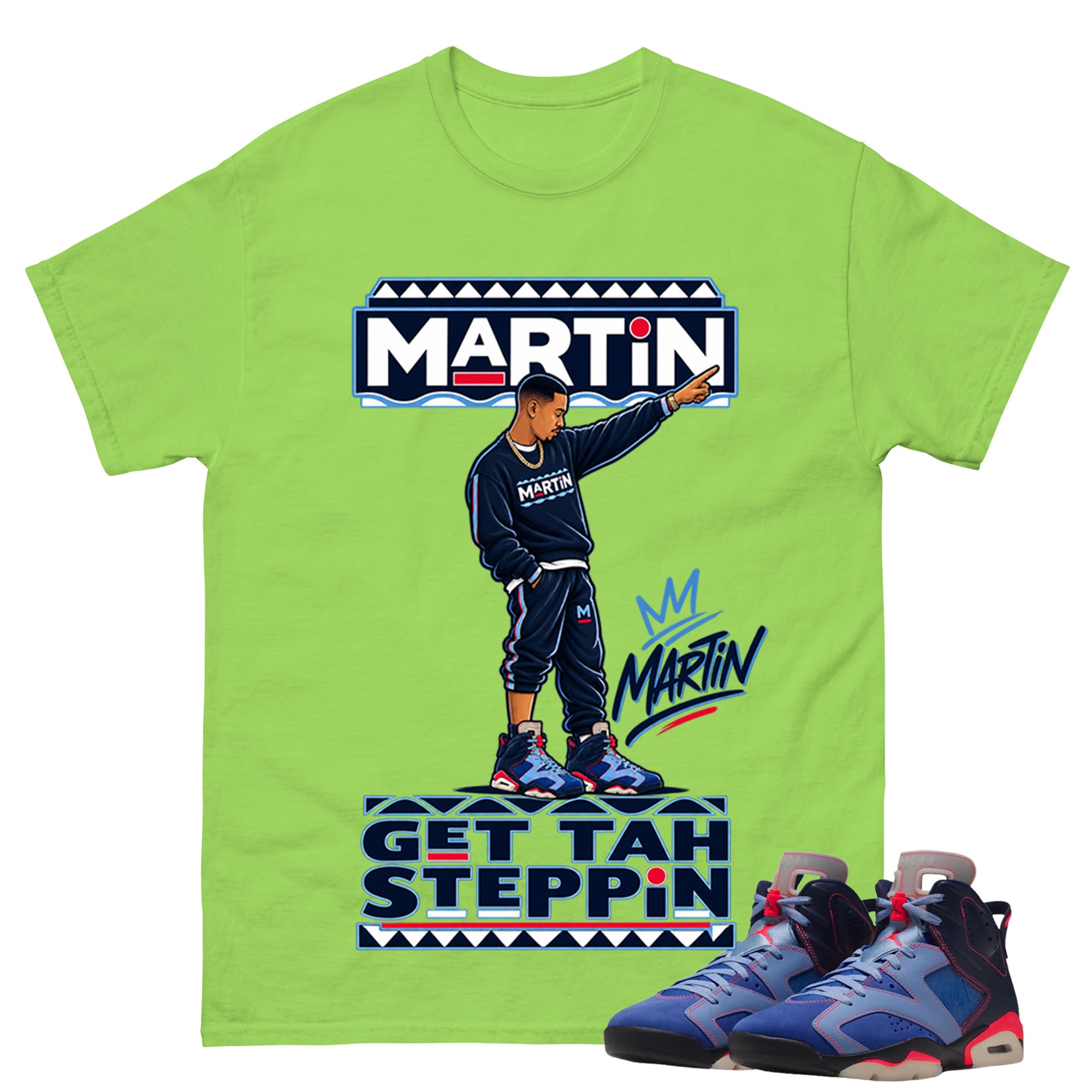 Martin Get Tah Steppin Shirt To Match Air Jordan 6 x Awake NY Midnight Navy Unisex Cotton Graphic Tee