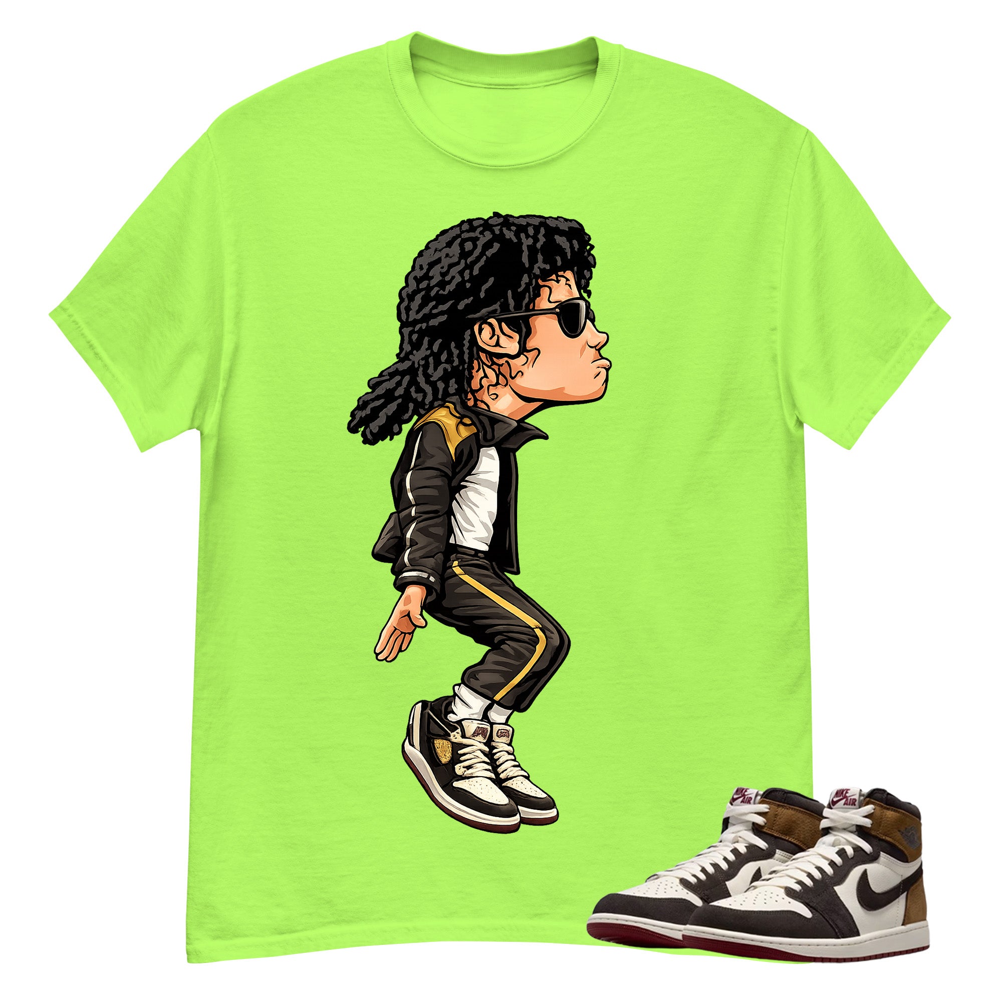 MJ Jackson Tiptoe Shirt To Match Air Jordan 1 Love Letter Unisex Cotton Graphic Tee
