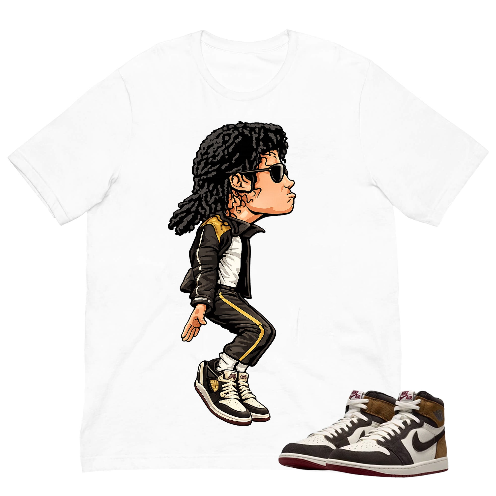 MJ Jackson Tiptoe Shirt To Match Air Jordan 1 Love Letter Unisex Cotton Graphic Tee