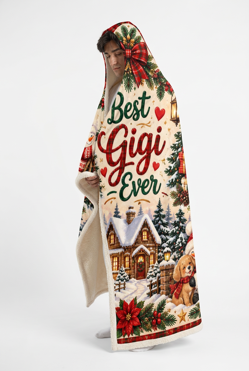 Mockup chăn Best Gigi Ever người tuyết