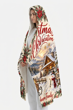 Mockup chăn có mũ Christmas Family Vacation