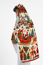 Mockup chăn có mũ Giáng sinh Santa Claus