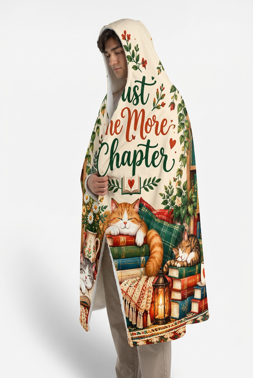 Mockup chăn có mũ Just One More Chapter