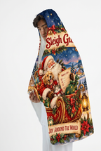 Mockup chăn có mũ Santa’s Sleigh Guide