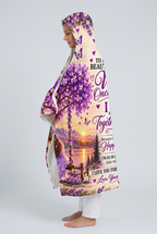 Mockup chăn có mũ To My Beautiful Wife Purple Floral