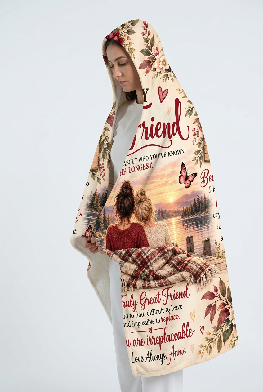 Mockup chăn có mũ To My Best Friend
