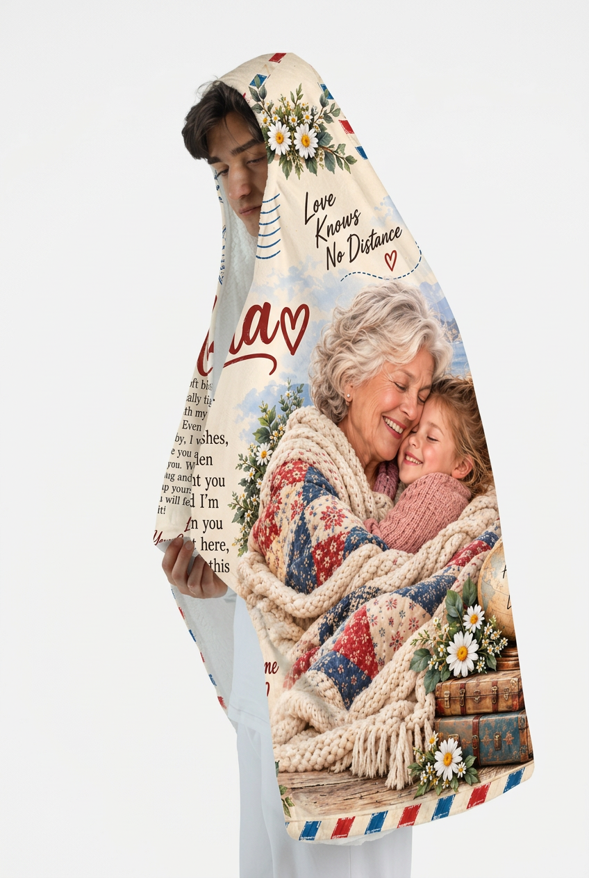 Mockup chăn có mũ To My Nana