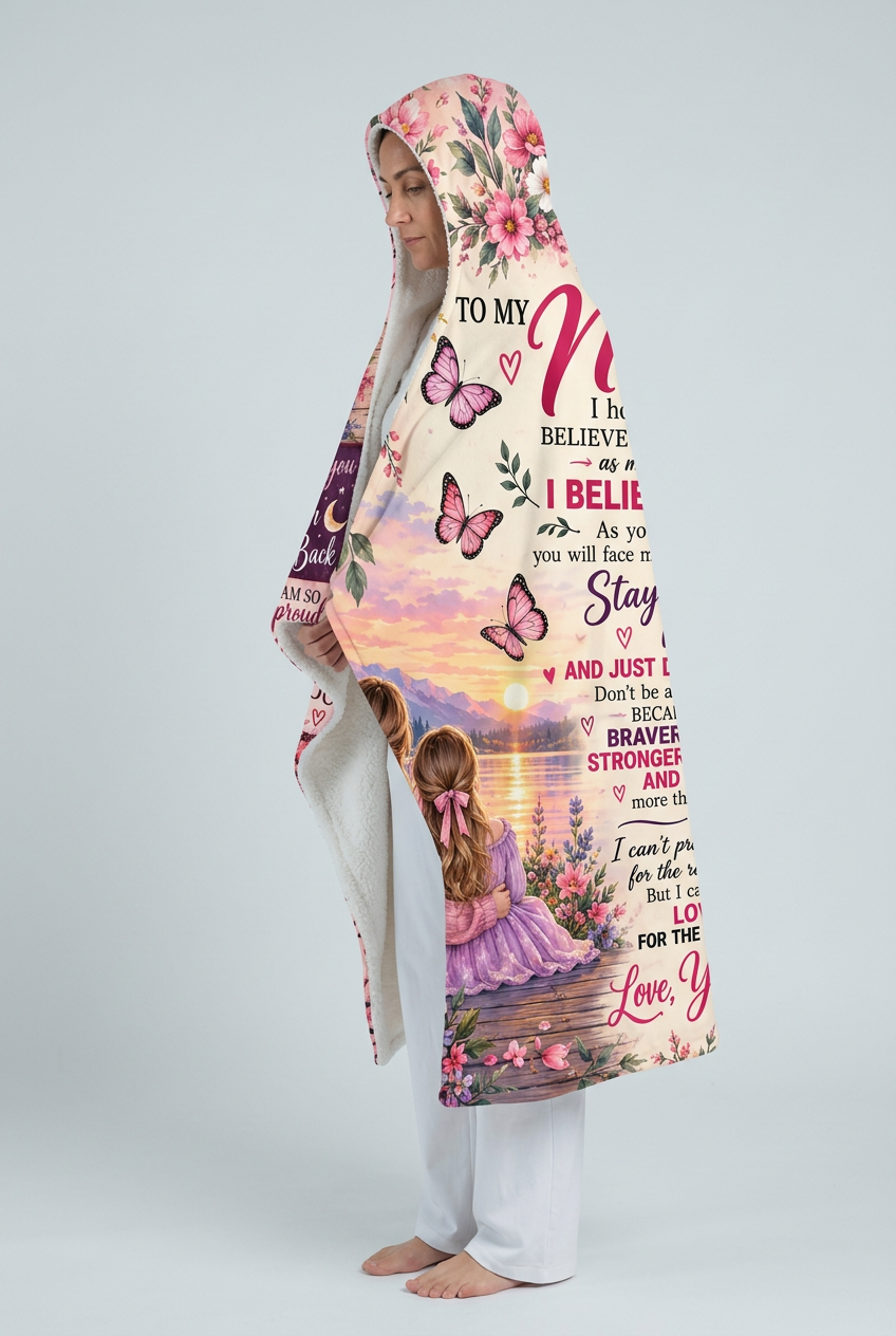 Mockup chăn có mũ To My Niece